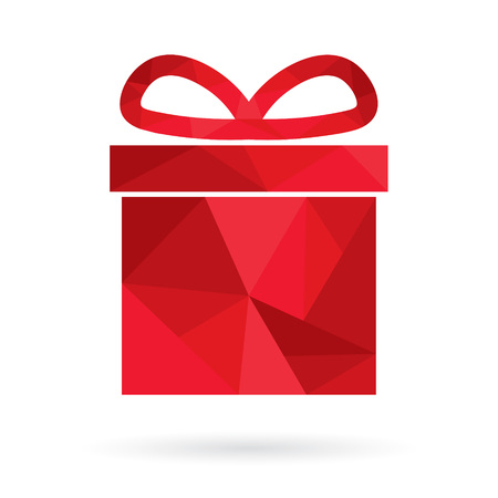 red triangle gift icon- vector illustrationのイラスト素材
