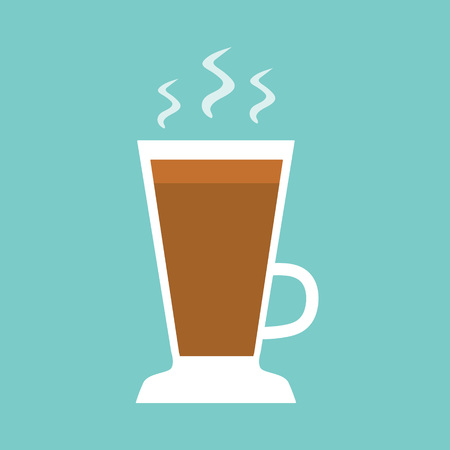 Hot coffee latte cup icon- vector illustrationのイラスト素材