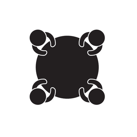 people around the round table icon- vector illustrationのイラスト素材