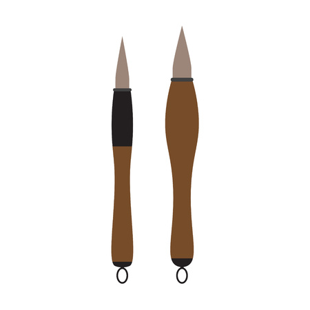 japanese writing brush icon- vector illustrationのイラスト素材
