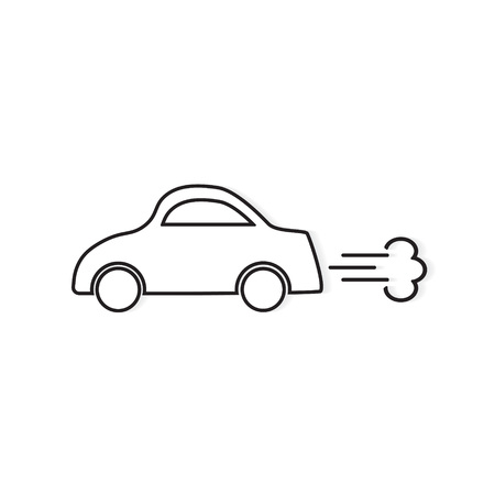 car emitting smoke icon- vector illustrationのイラスト素材