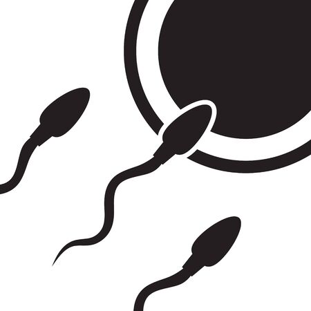 sperm and egg cell icon- vector illustrationのイラスト素材