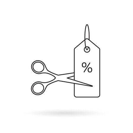 scissors cutting price label icon- vector illustrationのイラスト素材