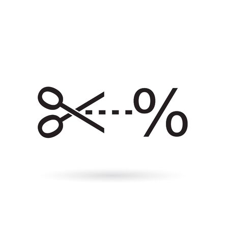 scissors cutting price label icon- vector illustrationのイラスト素材