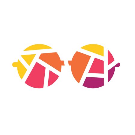 colorful geometric eyeglasses icon- vector illustrationのイラスト素材