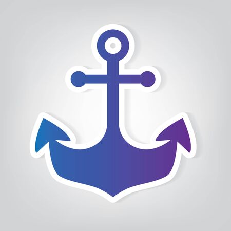 gradient anchor icon- vector illustrationのイラスト素材