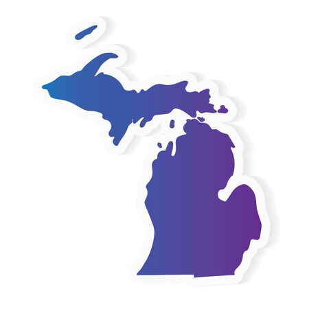 gradient Michigan map- vector illustrationのイラスト素材