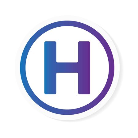 gradient letter H or hotel sign- vector illustrationのイラスト素材