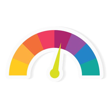 colorful speedometer icon- vector illustrationのイラスト素材