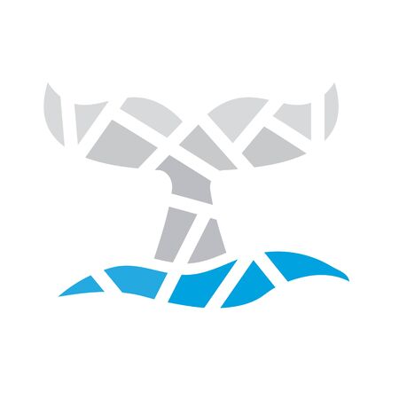 geometric whale tail icon- vector illustrationのイラスト素材