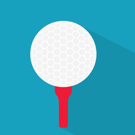 golf ball on red tee icon- vector illustrationのイラスト素材