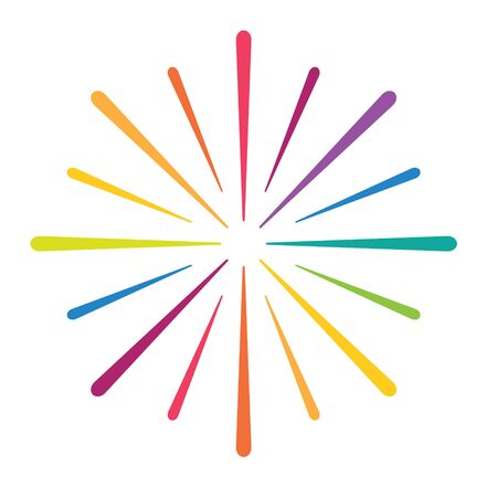 colorful sunburst icon- vector illustrationのイラスト素材