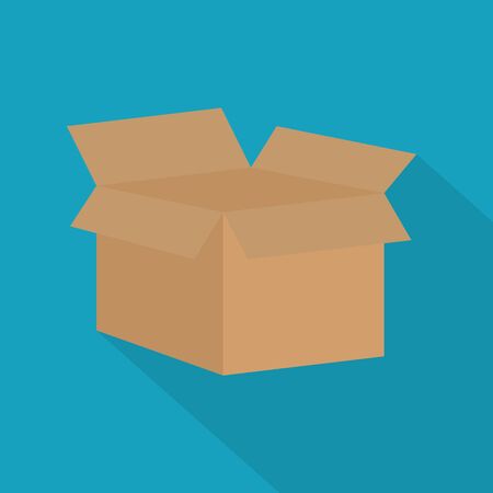 open cardboard box icon- vector illustration