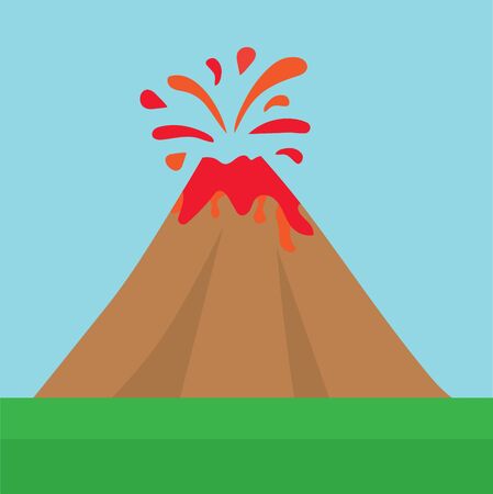 erupting volcano icon- vector illustrationのイラスト素材
