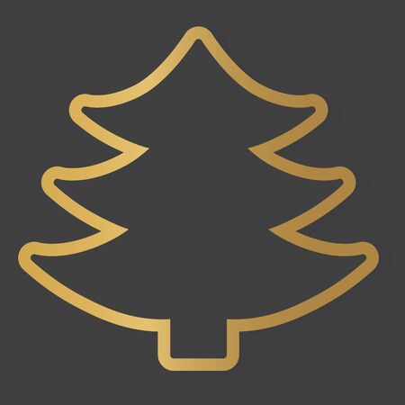 golden christmas tree icon- vector illustrationのイラスト素材