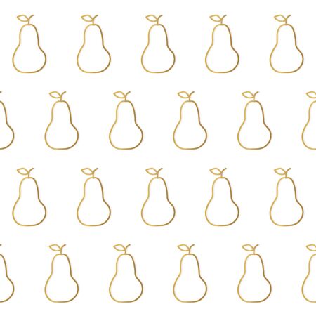 golden pear fruit background- vector illustrationのイラスト素材