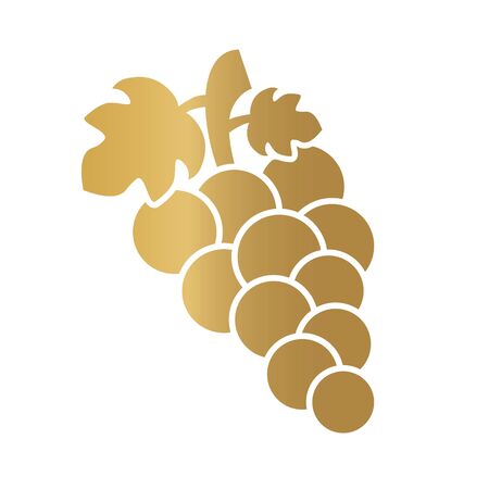 golden wine grapes icon - vector illustrationのイラスト素材