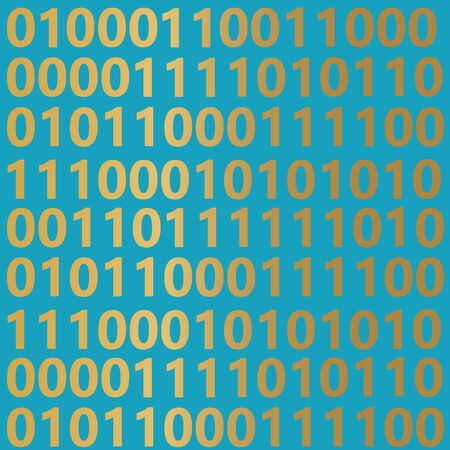 golden binary code background- vector illustration