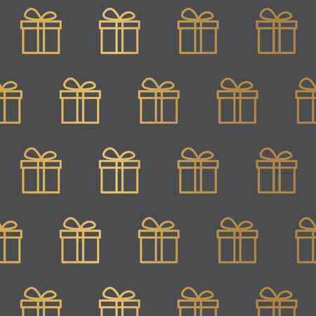 golden gift box pattern- vector illustrationのイラスト素材