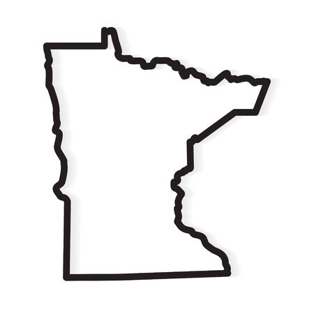 black outline of Minnesota map- vector illustrationのイラスト素材