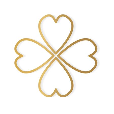 golden clover leaf icon- vector illustration