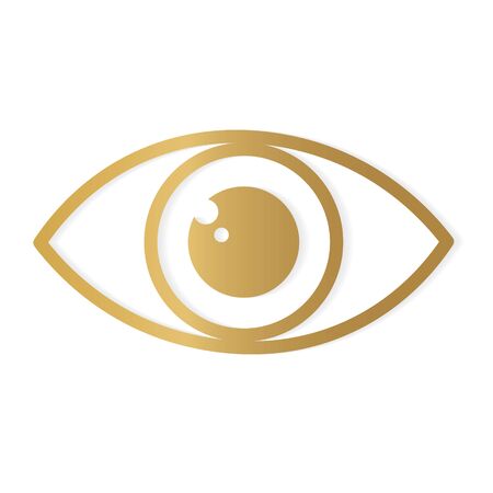 golden human eye icon- vector illustrationのイラスト素材