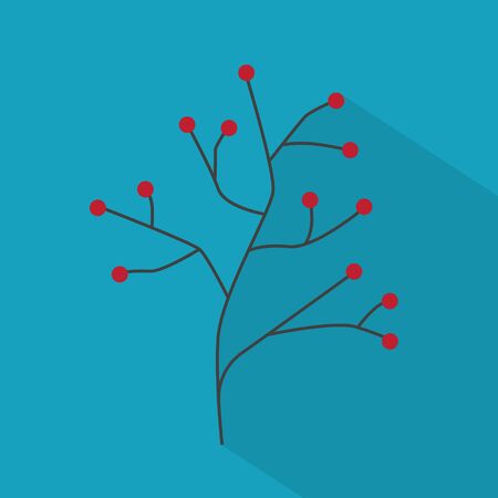 red berries, christmast decorative plant icon- vector illustrationのイラスト素材
