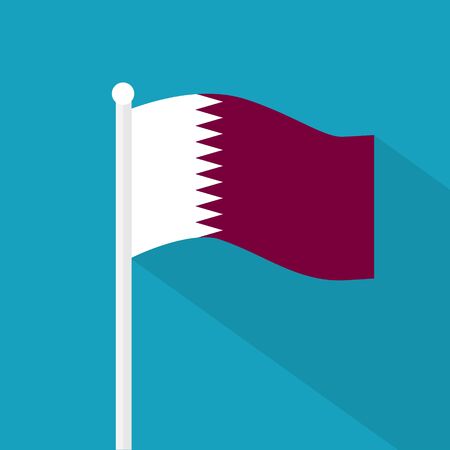 Qatar flag icon- vector illustrationのイラスト素材