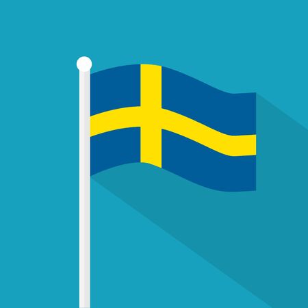 Sweden flag icon- vector illustrationのイラスト素材