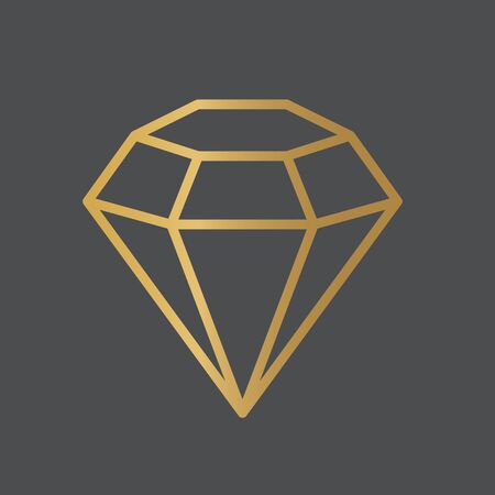 golden diamond icon- vector illustrationのイラスト素材