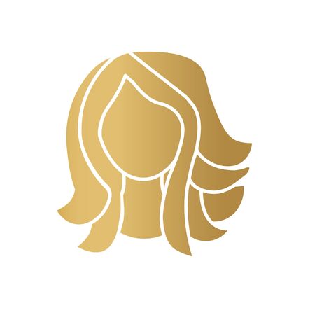 golden woman with lush hair icon- vector illustrationのイラスト素材