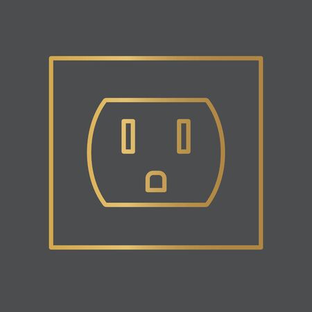 golden electric socket icon- vector illustrationのイラスト素材