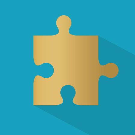 golden puzzle piece icon- vector illustrationのイラスト素材