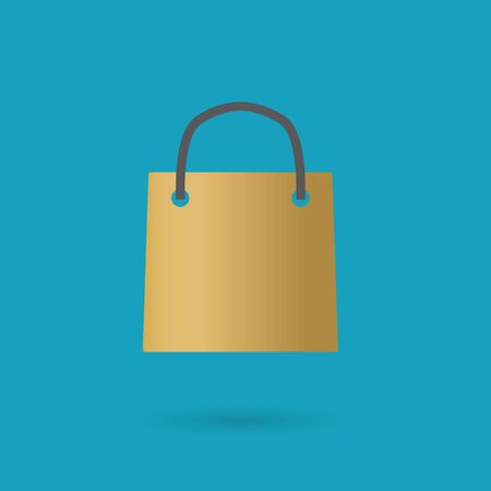 golden shopping bag icon- vector illustrationのイラスト素材