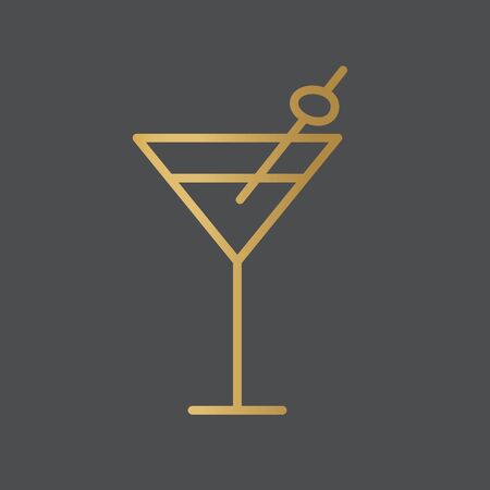 golden coctail glass icon- vector illustrationのイラスト素材