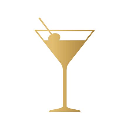 golden coctail glass icon- vector illustrationのイラスト素材