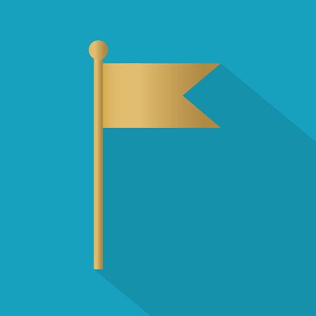 golden flag icon- vector illustrationのイラスト素材