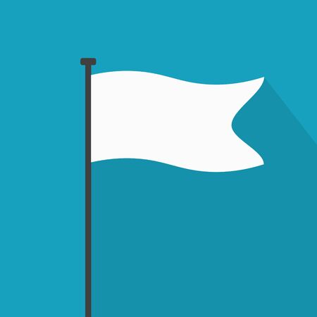 blank white flag icon- vector illustrationのイラスト素材