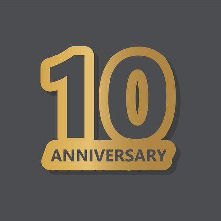 golden 10 anniversary concept- vector illustrationのイラスト素材
