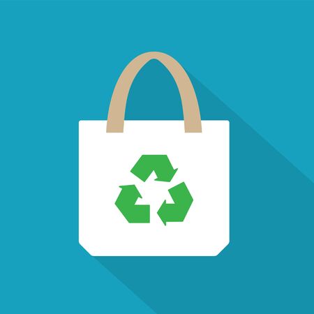 eco textile reusable shopping bag- vector illustrationのイラスト素材
