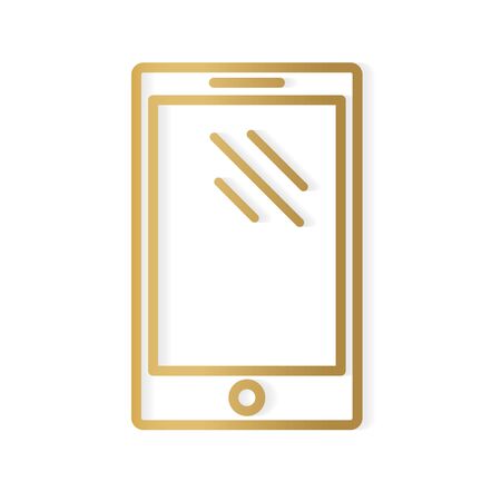 golden smartphone icon- vector illustrationのイラスト素材