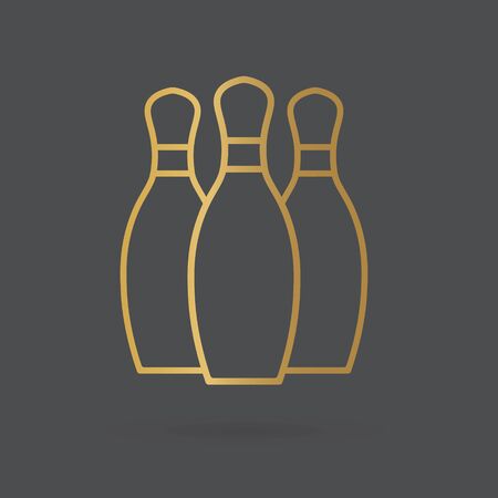 golden bowling icon- vector illustrationのイラスト素材