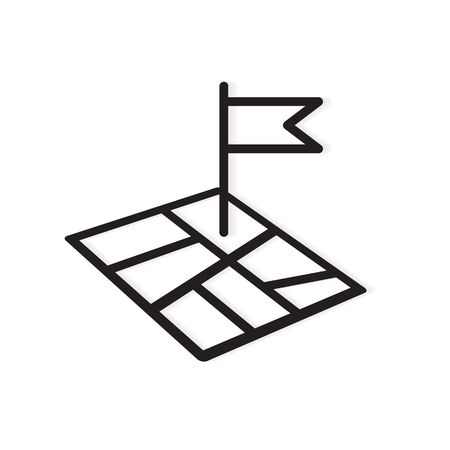 map with pin flag icon - vector illustrationのイラスト素材