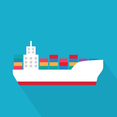 ship cargo cointaner icon- vector illustrationのイラスト素材
