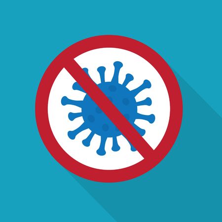 caution, stop COVID-19, new 2019  coronavirus concept- vector illustrationのイラスト素材