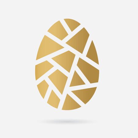 golden geometric egg icon- vector illustrationのイラスト素材