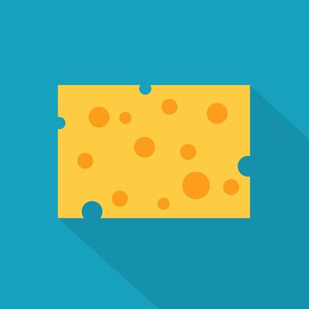 yellow cheese slice- vector illustrationのイラスト素材
