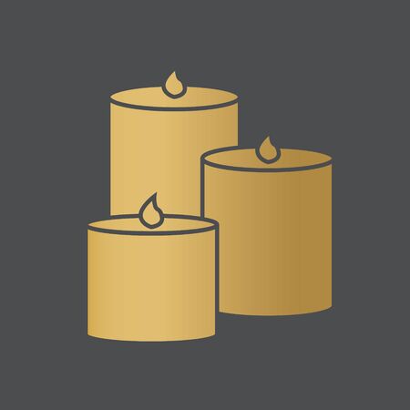 golden scented candle icon- vector illustrationのイラスト素材