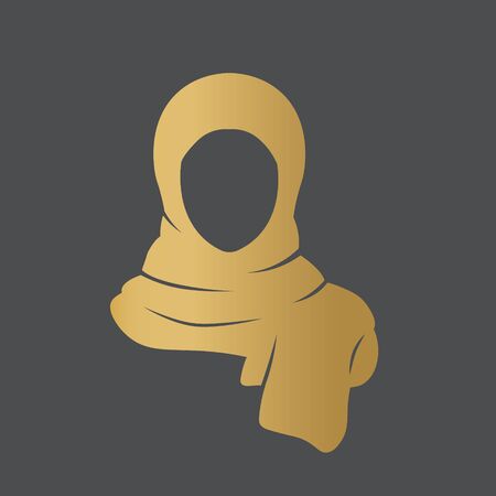 golden hijab icon- vector illustrationのイラスト素材