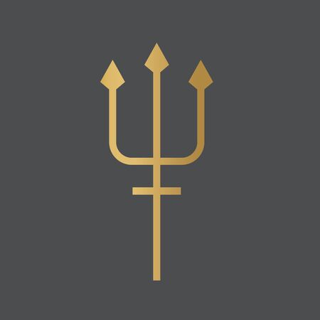 golden trident icon- vector illustrationのイラスト素材